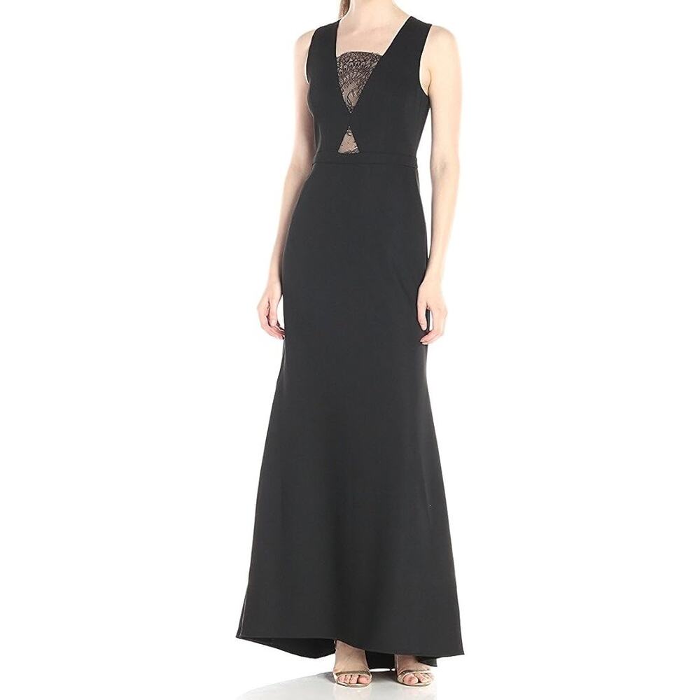 Bcbgmaxazria Landen Lace Detail Sleeveless Dress Size 0  Black